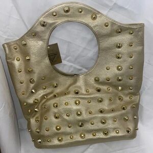 Traci Lynn Gold Studded Shoulder Bag